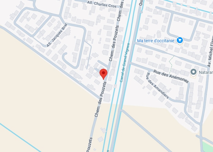Chemin des Pouzets : Carte et localisation près Canal Grand Vignes